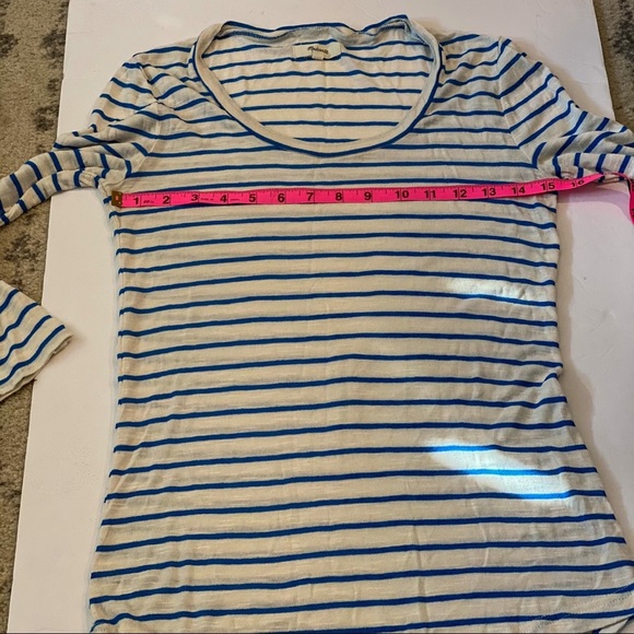 Madewell 3/4 Length Stripped Tee - size Small - Picture 5 of 7